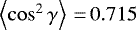 $\left\langle \cos^2 \gamma \right\rangle\,{=}\,0.715$