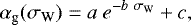 \begin{equation*} \alpha_{\textrm{g}}(\sigma_{\textrm{W}}) = a ~ e^{-b~\sigma_{\textrm{W}}} &#x002B; c,\end{equation*}
