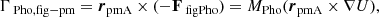 $$ \begin{aligned} \mathbf \Gamma _{\text{ Pho,fig}{\rm -}\text{pm}} = {\boldsymbol{r}}_{\mathrm{pmA}} \times (-\mathbf{F }_{\text{ figPho}}) = M_{\rm Pho}({\boldsymbol{r}}_{\mathrm{pmA}} \times \nabla {U}), \end{aligned} $$