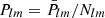 $ {P}_{lm} = \bar{P}_{lm}/N_{lm} $