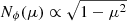 $ N_{\phi} (\mu)\propto \sqrt{1-\mu^2} $