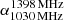 $ \alpha_{\mathrm{1030\,MHz}}^{\mathrm{1398\,MHz}} $