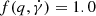 $ f(q,\dot{\gamma}) = 1.0 $