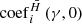 $ \mathrm{coef}_i^{\bar {H}}\left( {\gamma ,0} \right) $