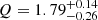 $ Q=1.79^{+0.14}_{-0.26} $