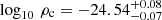 $ \log_{10}\,\rho_{\mathrm{c}}=-24.54^{+0.08}_{-0.07} $
