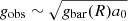 $ g_\text{obs}\sim \sqrt{g_\text{bar}(R) {a_0}} $
