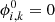$ \phi^0_{i,k}=0 $