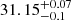 $ 31.15^{+0.07}_{-0.1} $
