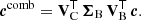 $$ \begin{aligned} \boldsymbol{c}^\mathrm{comb} = \mathbf{V}_{\rm C}^\mathsf{T } \, {\boldsymbol{\Sigma }}_{\rm B} \, \mathbf{V}_{\rm B}^\mathsf{T } \, \boldsymbol{c}. \end{aligned} $$