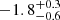 $ -1.8^{+0.3}_{-0.6} $
