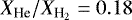 $X_{\textnormal{He}} / X_{\textnormal{H}_2} = 0.18$