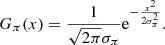 $$ \begin{aligned} G_{\pi }(x)=\frac{1}{\sqrt{2\pi }\sigma _\pi }\mathrm{e}^{-\frac{x^2}{2\sigma _\pi ^2}}. \end{aligned} $$