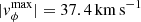 $ |{v}_\phi^{\max}|=\mathrm{37.4\, km\, s^{-1}} $