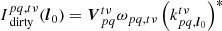 $$ \begin{aligned} I_{\text{ dirty}}^{pq,t\nu }({\boldsymbol{l}}_0)&= {\boldsymbol{V}}_{pq}^{t\nu } \omega _{pq,t\nu } \left(k_{pq,{\boldsymbol{l}}_0}^{t\nu }\right)^*\end{aligned} $$