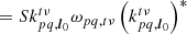 $$ \begin{aligned}&= Sk_{pq,{\boldsymbol{l}}_0}^{t\nu }\omega _{pq,t\nu } \left(k_{pq,{\boldsymbol{l}}_0}^{t\nu }\right)^*\end{aligned} $$