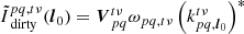 $$ \begin{aligned} \tilde{I}_{\text{ dirty}}^{pq,t\nu }({\boldsymbol{l}}_0)&= {\boldsymbol{V}}_{pq}^{t\nu } \omega _{pq,t\nu } \left(k_{pq,{\boldsymbol{l}}_0}^{t\nu }\right)^*\end{aligned} $$