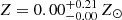 $ Z=0.00_{-0.00}^{+0.21}\,Z_\odot $