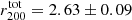$ {r_{200}^{\mathrm{tot}}} = 2.63 \pm 0.09 $