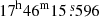 $ 17^{\mathrm{h}}46^{\mathrm{m}}15{{\overset{\text{ s}}{.}}}596 $