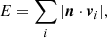 $$ \begin{aligned} E=\sum _{i}|\boldsymbol{n}\cdot \boldsymbol{v}_i|, \end{aligned} $$
