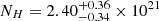 $ N_{H}=2.40^{+0.36}_{-0.34}\times10^{21} $