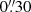 $ 0{{\overset{\prime\prime}{.}}}30 $