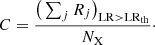 $$ \begin{aligned} C = \frac{\big (\sum _j R_j\big )_{\mathrm{LR}>\mathrm{LR}_{\rm th}}}{N_{\rm X}}\cdot \end{aligned} $$