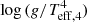 $ \log{({g}/T_{\rm{eff,4}}^4)} $