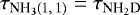 $\tau_{\textrm{NH}_3 (1,\,1)} = \tau_{\textrm{NH}_2\textrm{D}}$
