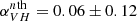 $ \alpha_{VH}^{n\mathrm{th}} = 0.06 \pm 0.12 $
