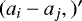 $(a_i-a_j,)&#x0027;$