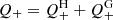 $ Q_{+}=Q_{+}^{\mathrm{H}}+Q_{+}^{\mathrm{G}} $