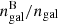 $ n_{\mathrm{gal}}^{\mathrm{B}}/n_{\mathrm{gal}} $