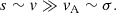 $$ \begin{aligned} s \sim { v} \gg { v}_{\rm A} \sim \sigma . \end{aligned} $$