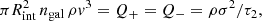 $$ \begin{aligned} \pi R_{\rm int}^2 \, n_{\rm gal} \, \rho { v}^3 = Q_{+} = Q_{-} = \rho \sigma ^2 /\tau _2 , \end{aligned} $$