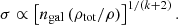 $$ \begin{aligned} \sigma \propto \left[ n_{\rm gal} \, (\rho _{\rm tot}/\rho ) \right]^{1/(k+2)}. \end{aligned} $$