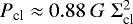 $P_{\textrm{cl}} \approx 0.88~G~\Sigma_{\textrm{cl}}^2$