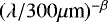 $(\lambda/300\mu {\textrm{m}})^{-\beta}$