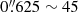 $ 0{{\overset{\prime\prime}{.}}}625\sim 45 $