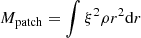 $$ \begin{aligned} M_{\rm patch}=\int \xi ^2 \rho r^2 \mathrm{d}r \end{aligned} $$