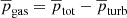 $ \overline{p}_{\mathrm{gas}}=\overline{p}_{\mathrm{tot}}-\overline{p}_{\mathrm{turb}} $