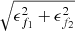 $ \sqrt{\epsilon_{f_1}^2+\epsilon_{f_2}^2} $