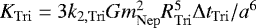 $K_{\mathrm{Tri}}=3k_{\mathrm{2,Tri}}Gm^2_{\mathrm{Nep}}R^5_{\mathrm{Tri}}\Delta t_{\mathrm{Tri}}/a^6$