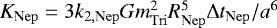 $K_{\mathrm{Nep}}=3k_{\mathrm{2,Nep}}Gm^2_{\mathrm{Tri}}R^5_{\mathrm{Nep}}\Delta t_{\mathrm{Nep}}/a^6$