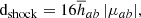 $$ \begin{aligned}&\mathrm{d}_{\rm shock}=16\overline{h}_{ab}\,|\mu _{ab}| , \end{aligned} $$