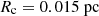 $ R_{\mathrm{c}}=0.015\ \rm pc $