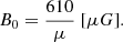 $$ \begin{aligned} B_0=\frac{610}{\mu } \ [\mathrm \mu G ] . \end{aligned} $$