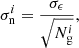 $$ \begin{aligned} \sigma _{\rm n}^i = \frac{\sigma _{\rm \epsilon }}{\sqrt{N_{\rm g}^i}}, \end{aligned} $$