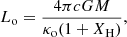 $$ \begin{aligned} L_{\rm o} = \frac{4\pi cGM}{\kappa _{\rm o} (1+X_{\rm H})}, \end{aligned} $$